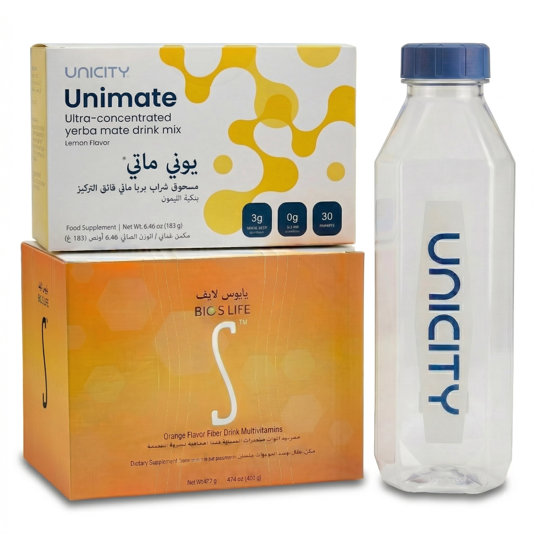 باقة فيل جريت 30 يوم - 1 يوني ماتي ليمون + 1 بايوس لايف S + شيكر Unicity Feel Great Kit (Bios Life S) باقة فيل جريت 30 يوم - 1 يوني ماتي ليمون + 1 بايوس لايف S + شيكر Unicity Feel Great Kit (Bios Life S)