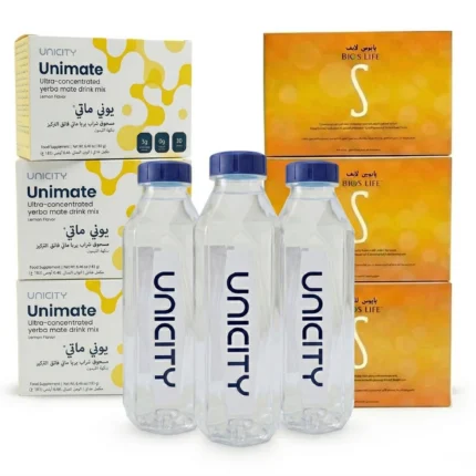 باقة فيل جريت 90 يوم – 3 يوني ماتي ليمون + 3 بايوس لايف S + 3 شيكر Unicity Feel Great Pack