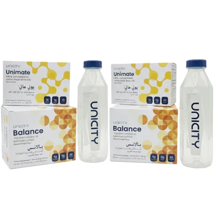 باقة فيل جريت المزدوجة 60 يوم من يونيسيتي - 2 يوني ماتي (ليمون) و 2 بالانس مع زجاجتين